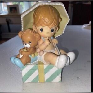 Precious Moments Baby boy  with Teddy Figurine - Dream sign duo